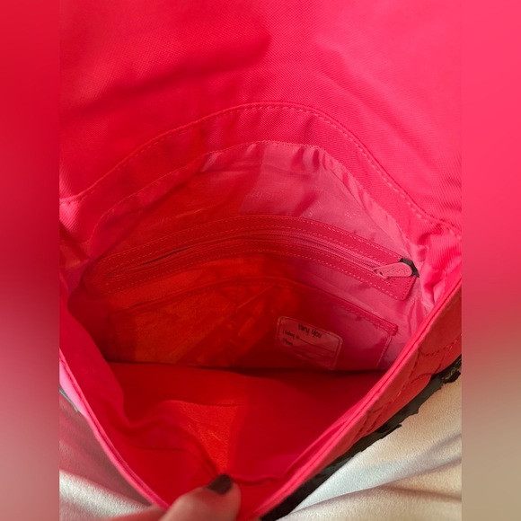 Thirty-One 31 Vary You Coral Hot Pink Quilted Dots Backpack Purse - Picture 7 of 8